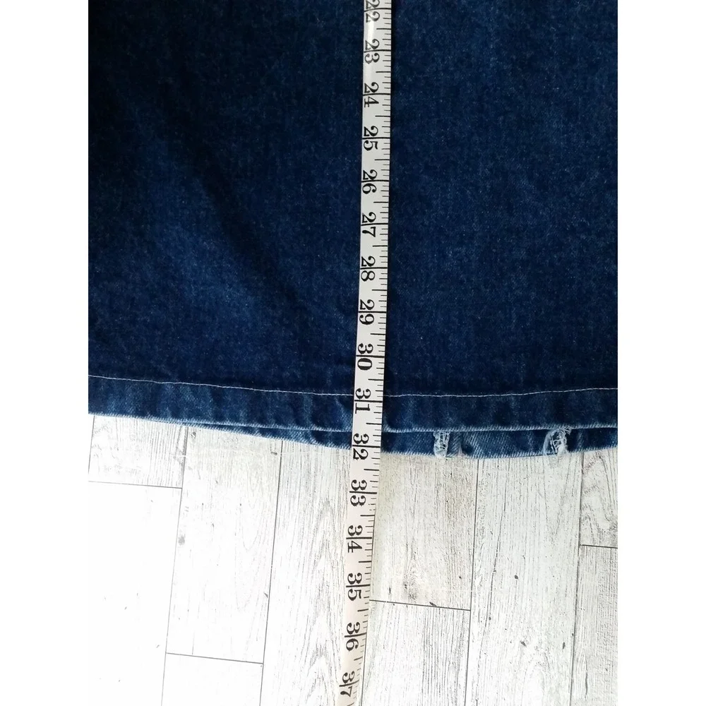 Vintage YES Clothing Denim Jean Skirt Blue Panel Pencil Skirt Sz 13 32x32‎
